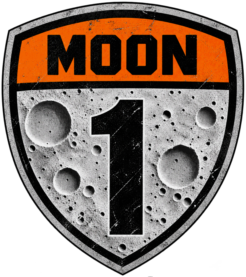 Moon Roads Route 1 shield, cratered